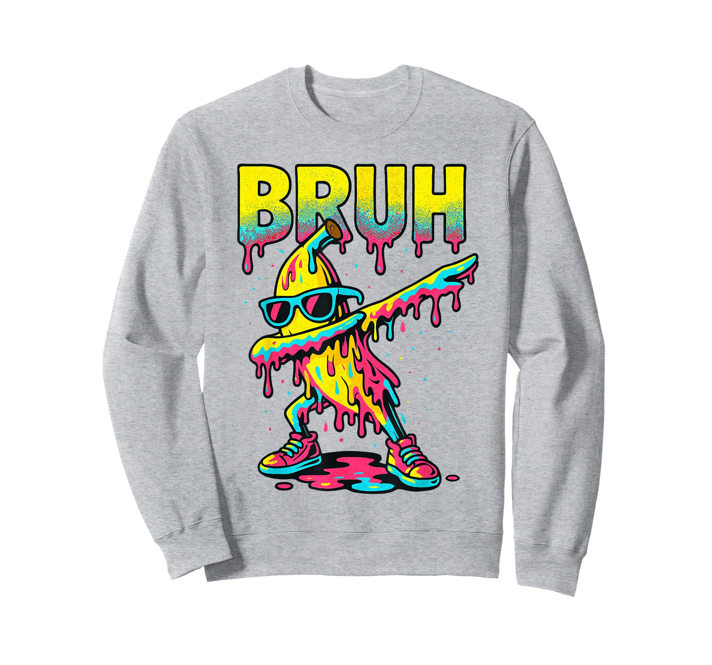 Dabbing Banana Bruh Ice Cream Drip Banana Youth Boys Kids T-Shirt