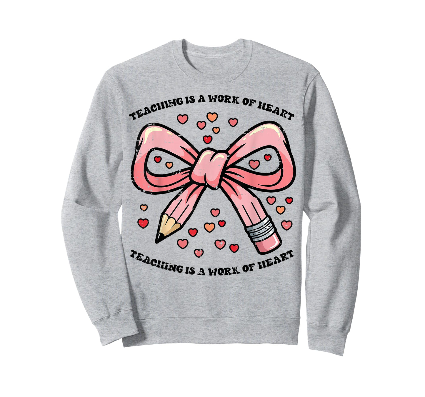 Valentines Day Teaching Work of Art Heart Bow Teacher Women T-Shirt