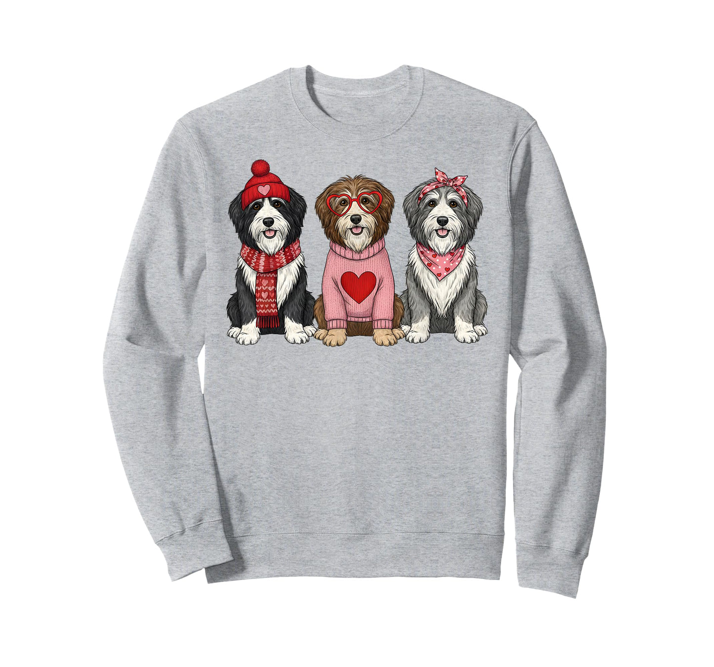 Cute Bearded Collie Valentine Dog T-Shirt