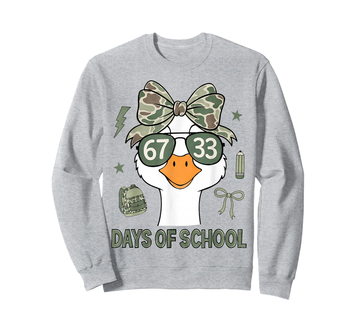 Goose 67+33 Days of School 100 Days Goose Camo Girls T-Shirt