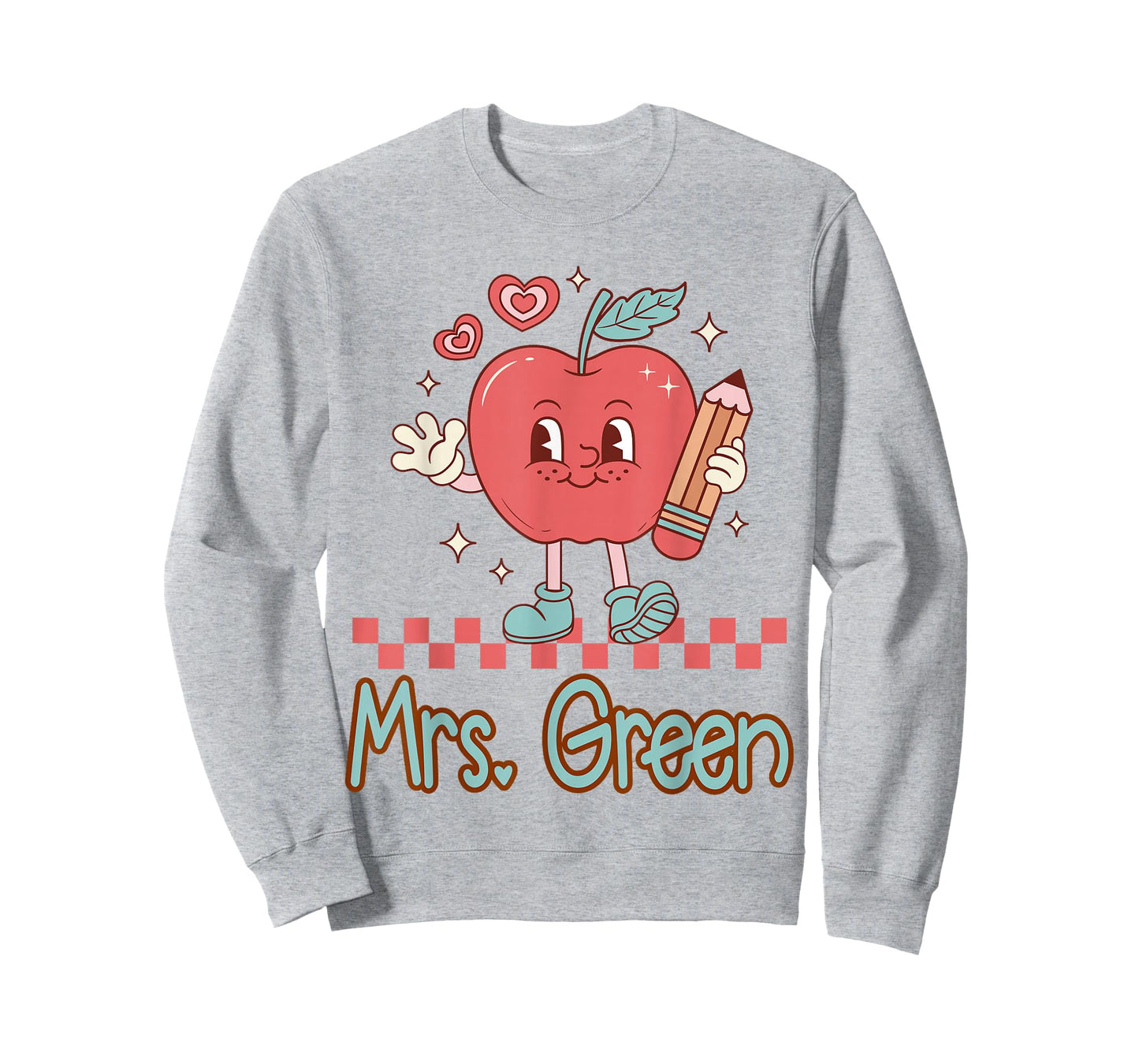Mrs. Green Cute Retro Apple Pencil Teacher Design T-Shirt