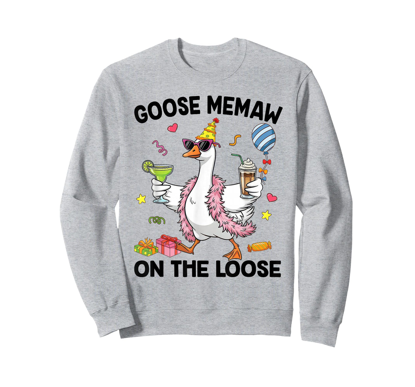 Memaw Goose On The Loose Funny Birthday Matching Family T-Shirt