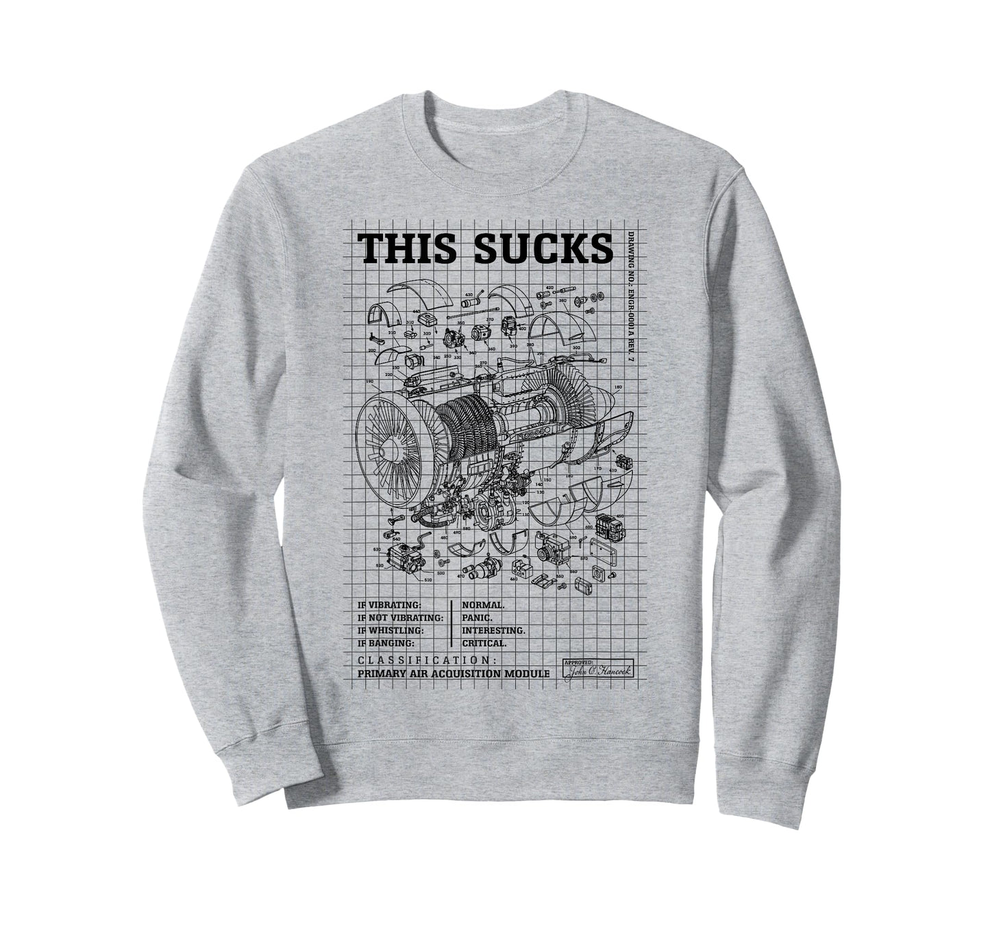 This Sucks Funny Aerospace Engineer Airplane Jet Engine T-Shirt