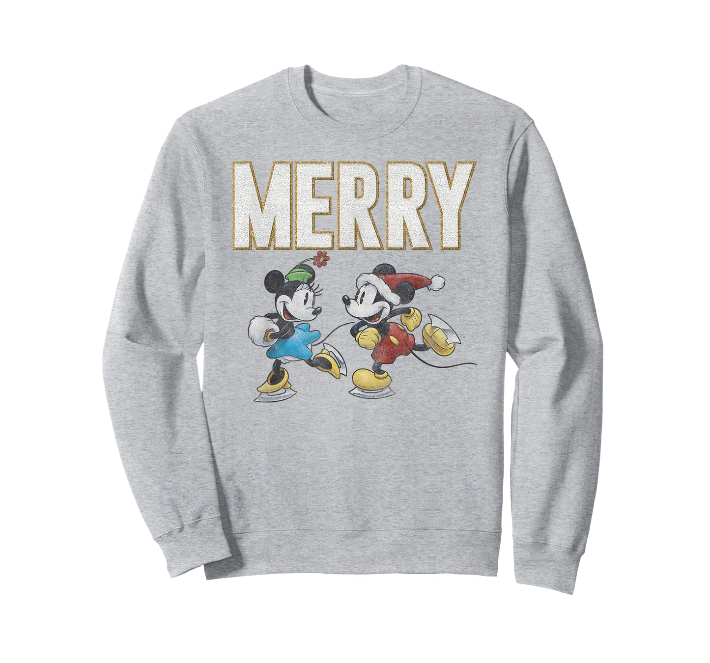 Disney Mickey and Friends Merry Christmas Ice Skating Duo T-Shirt