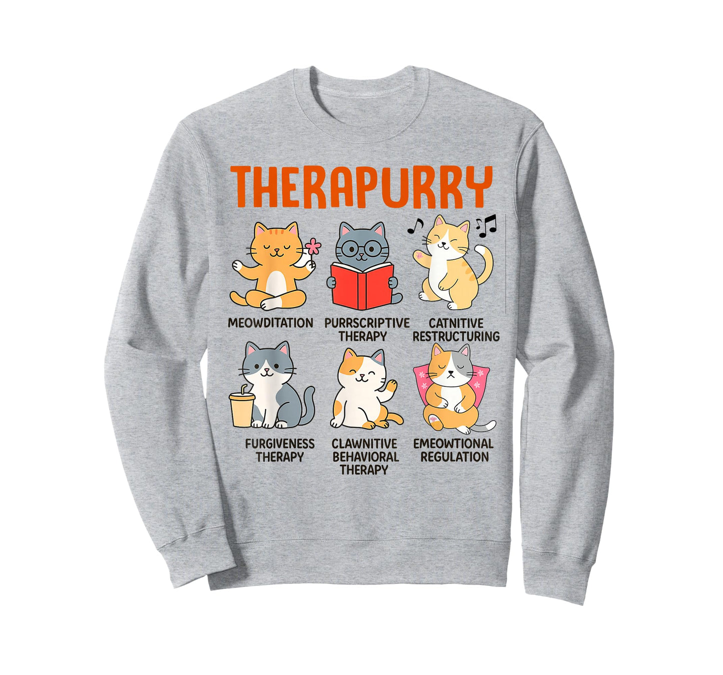 Mental Health Therapist Cat Lover Cat Mom Therapy Therapurry T-Shirt