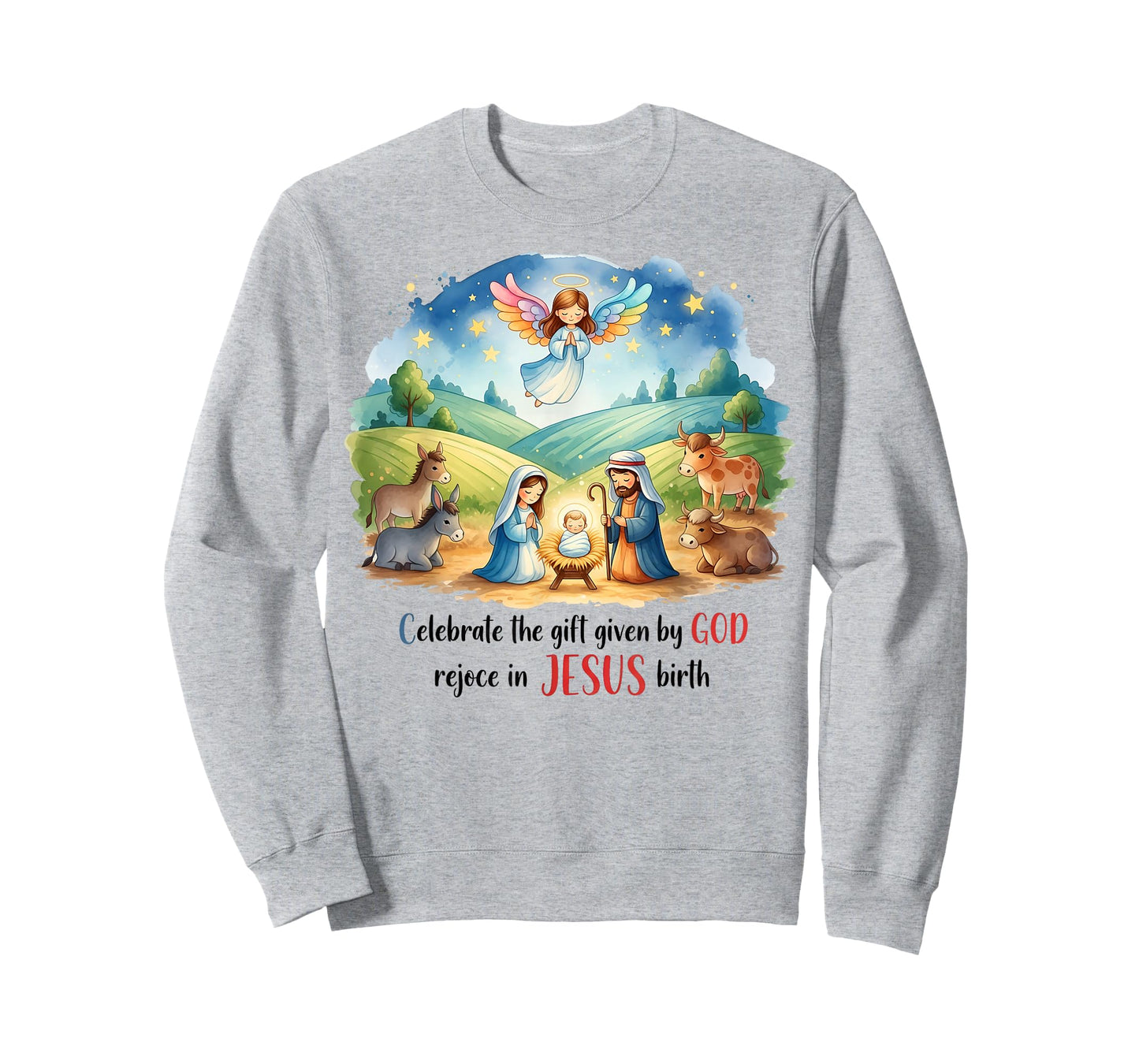 Celebrate Jesus Birth Christmas Nativity Jesus in The Manger T-Shirt