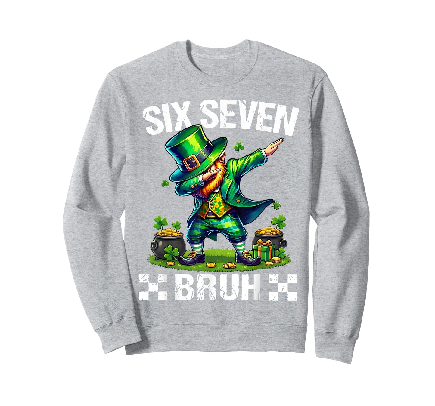 67 St Patricks Day Dab Six Seven Bruh Funny Leprechaun Kids T-Shirt