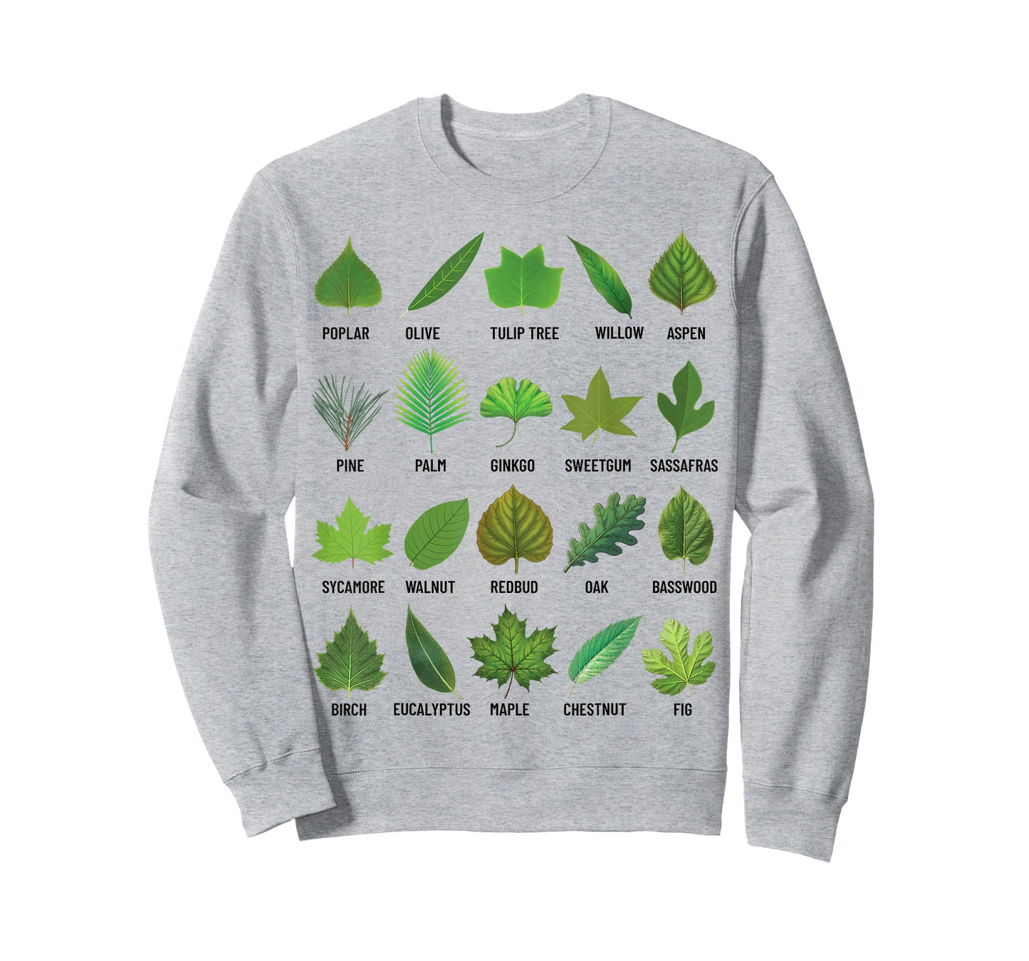 Types of Tree Leaves Biology Nature Educational T-Shirt