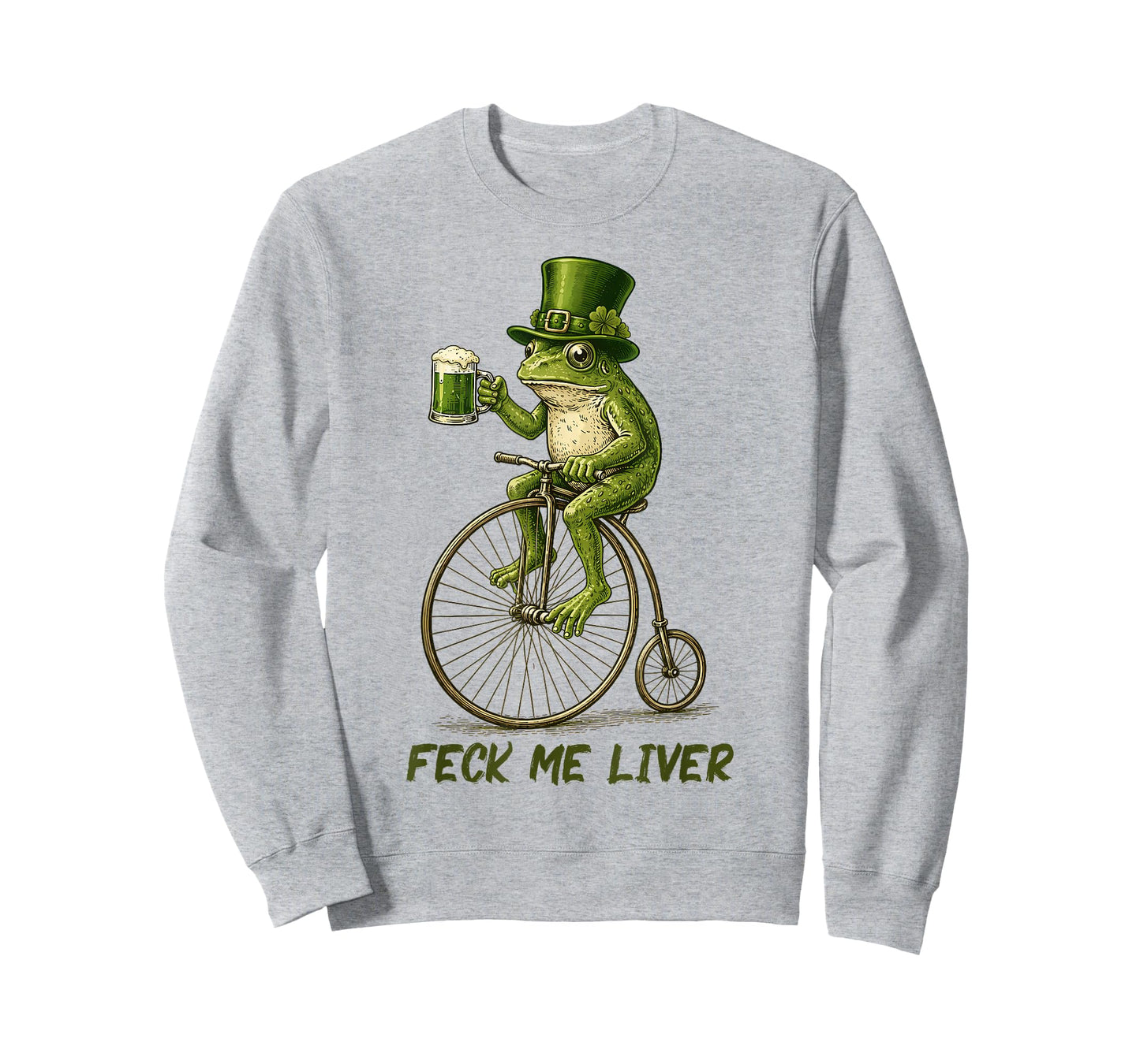 Funny Irish Frog Feck Me Liver St Patrick’s Day Drinking Tee T-Shirt