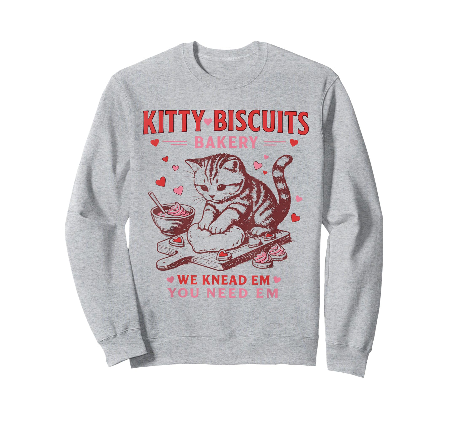 Kitty Biscuits Bakery Cat Lover Valentines Cat Baking Cookie T-Shirt