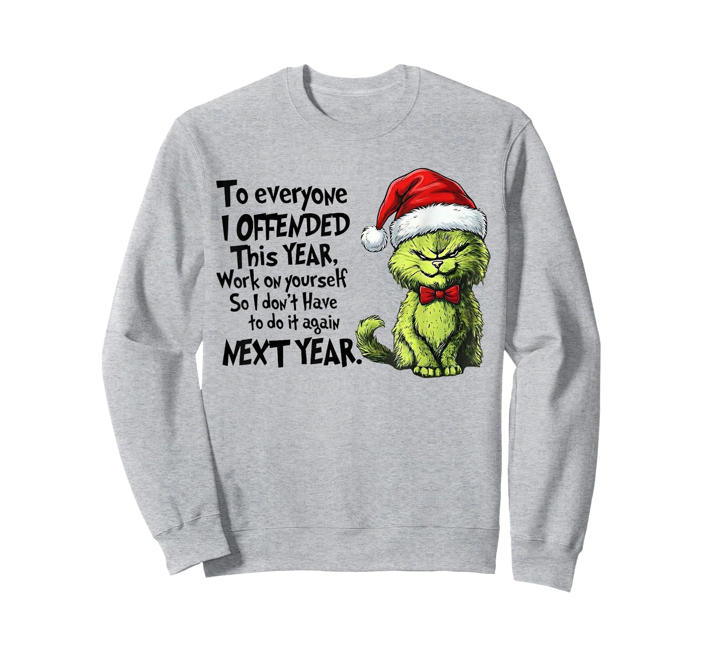 Funny Christmas Cat to Everyone I Offended This Year Xmas T-Shirt