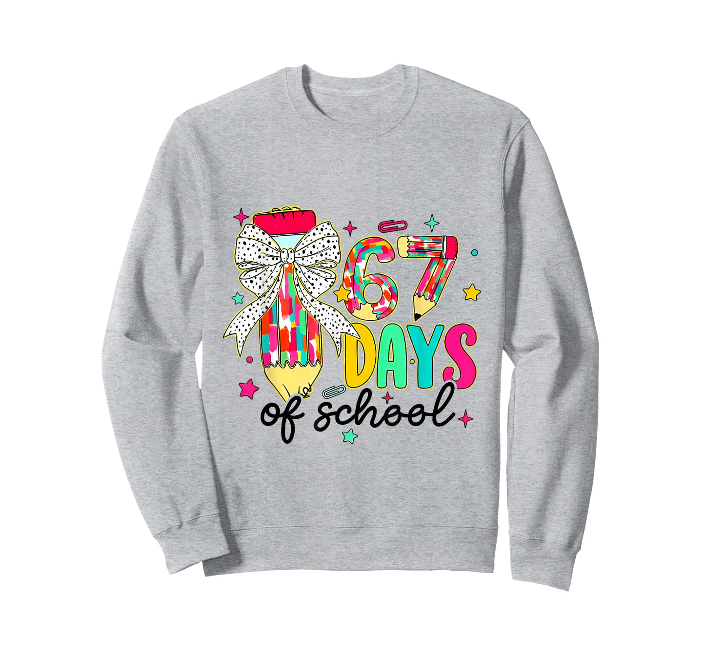 67 Days of School Pencil Coquette Teacher Student T-Shirt