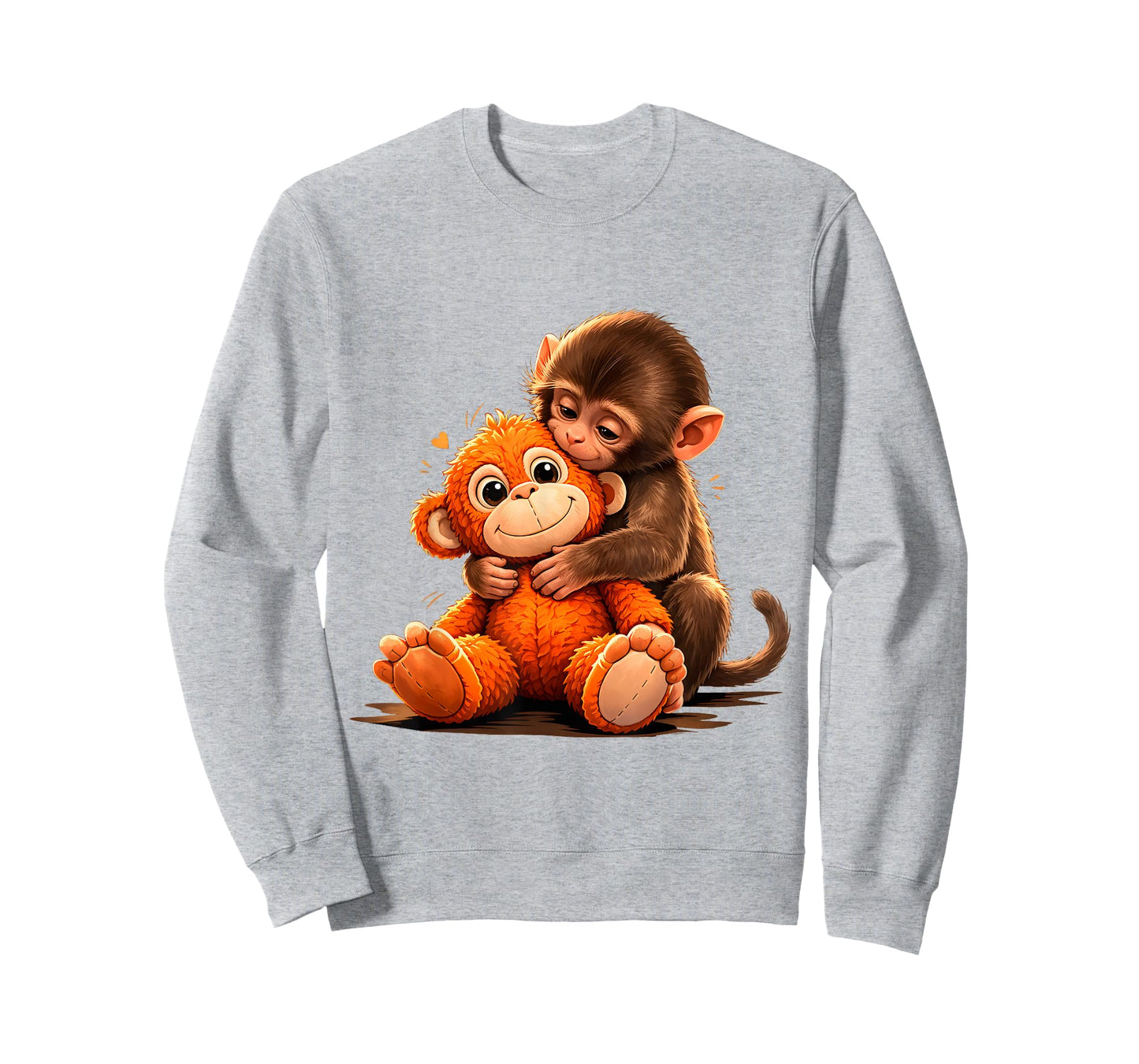 Cute Baby Punch Monkey Hugging Plush Toy T-Shirt