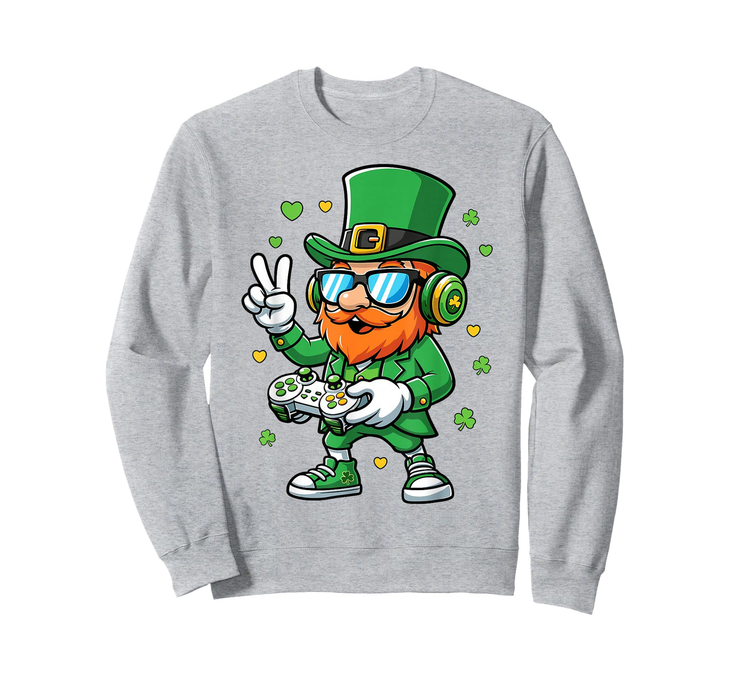 St Patricks Day Gamer Leprechaun Playing Video Game Kid Boys T-Shirt