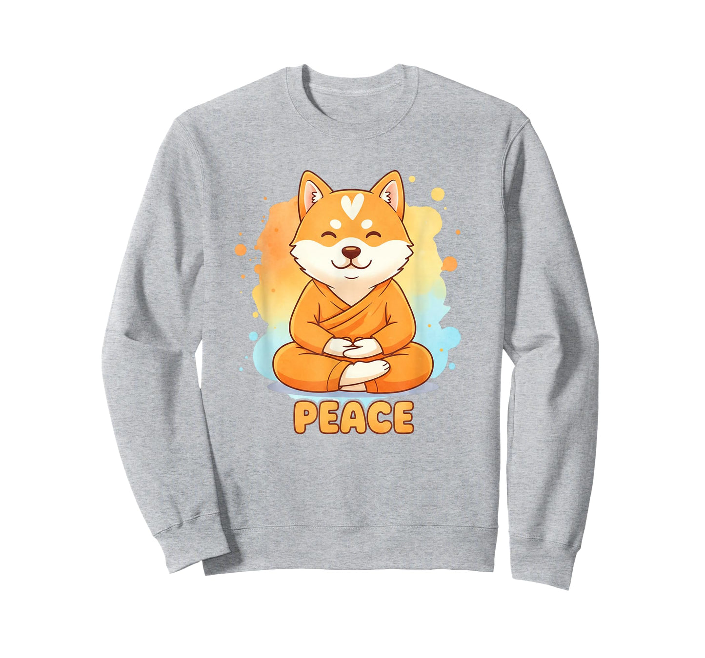 Peace Dog Walking Monks Minimalist Zen Art T-Shirt