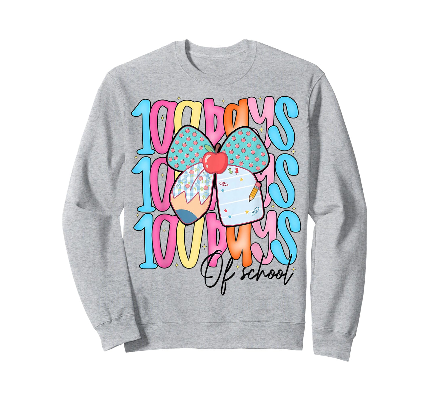 100 Days of School Coquette Pencil Bow Girl Women Teacher T-Shirt