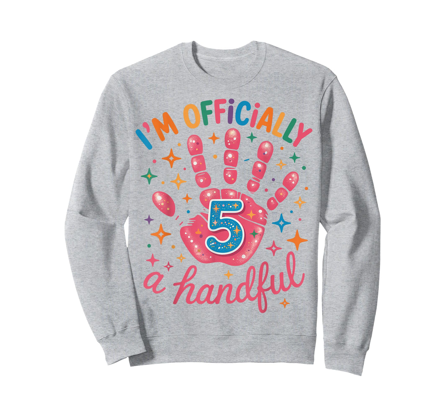 Kids I'm Officially A Handful Five 5th Birthday Girls Boys T-Shirt