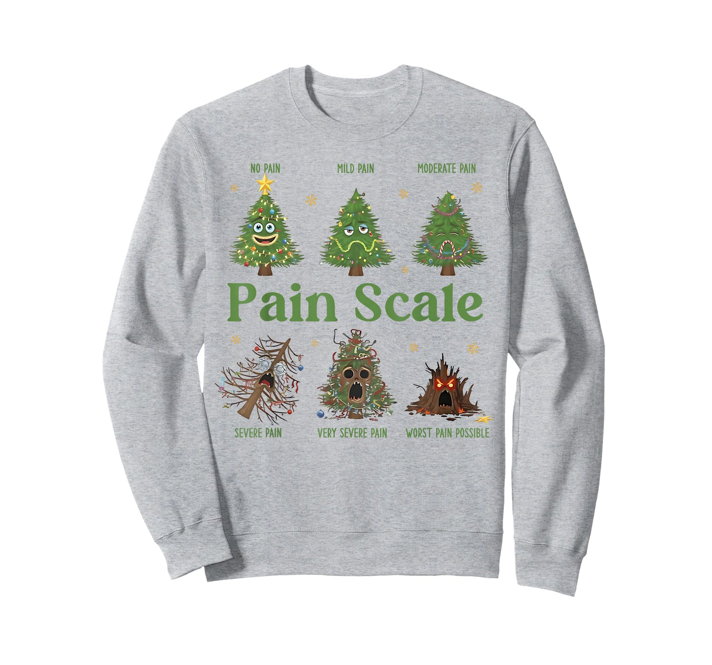 Pain Scale Christmas Funny Tree Xmas Nurse Holiday T-Shirt