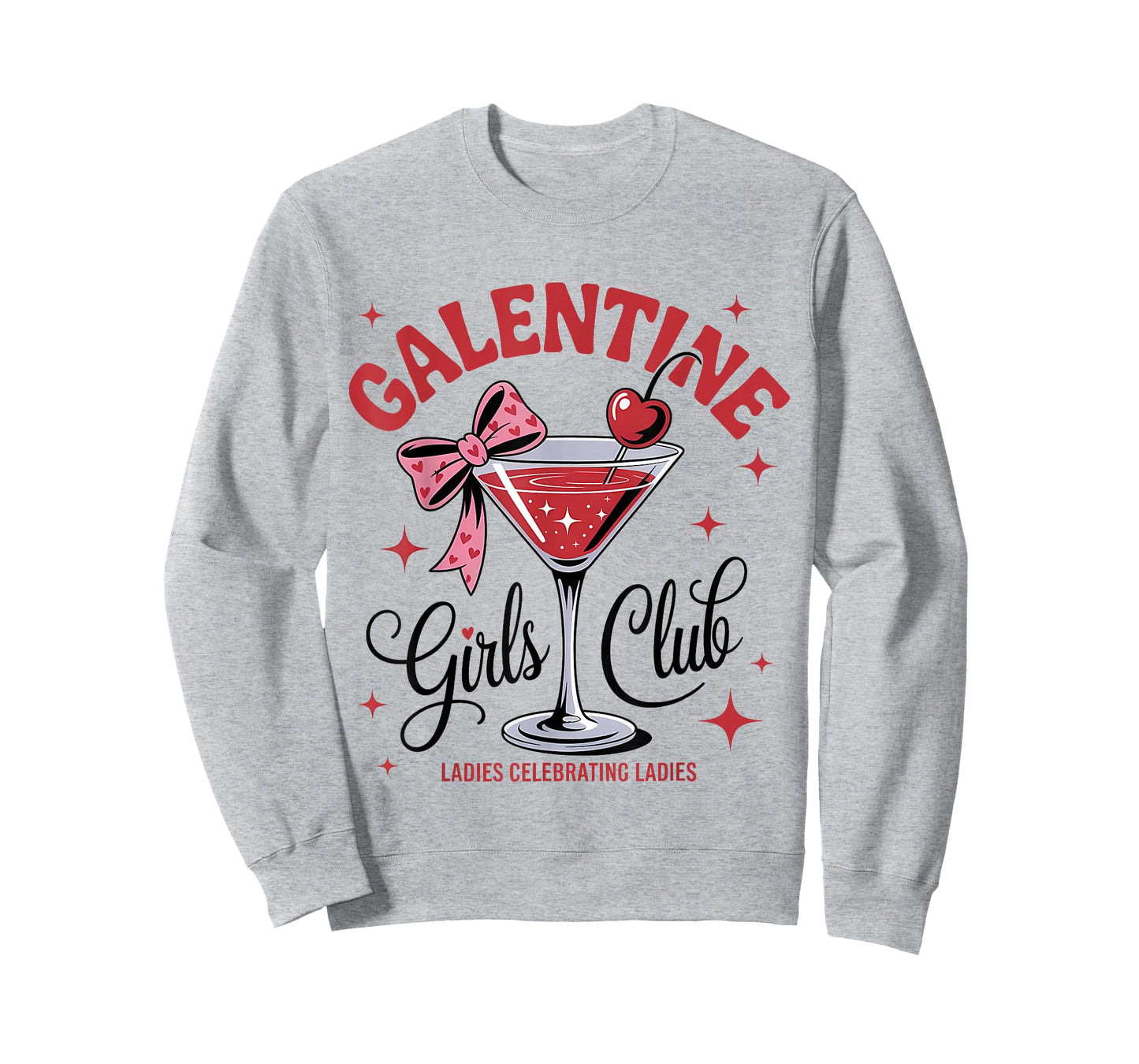 Happy Galentine Girls Club Cocktail Coquette Bow Valentine T-Shirt