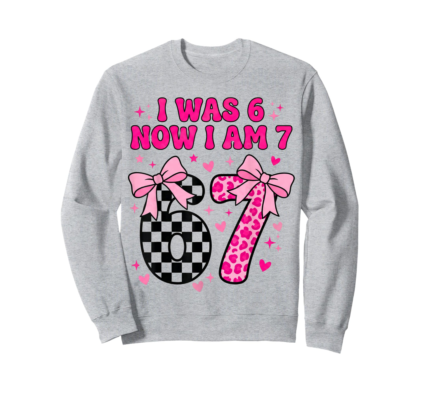 7th Birthday Girl I was Six Now I'm Seven Years Old Bday T-Shirt