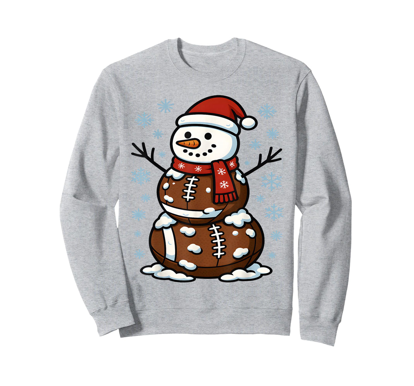 Christmas Football Snowman Kids Football Christmas Women Men T-Shirt