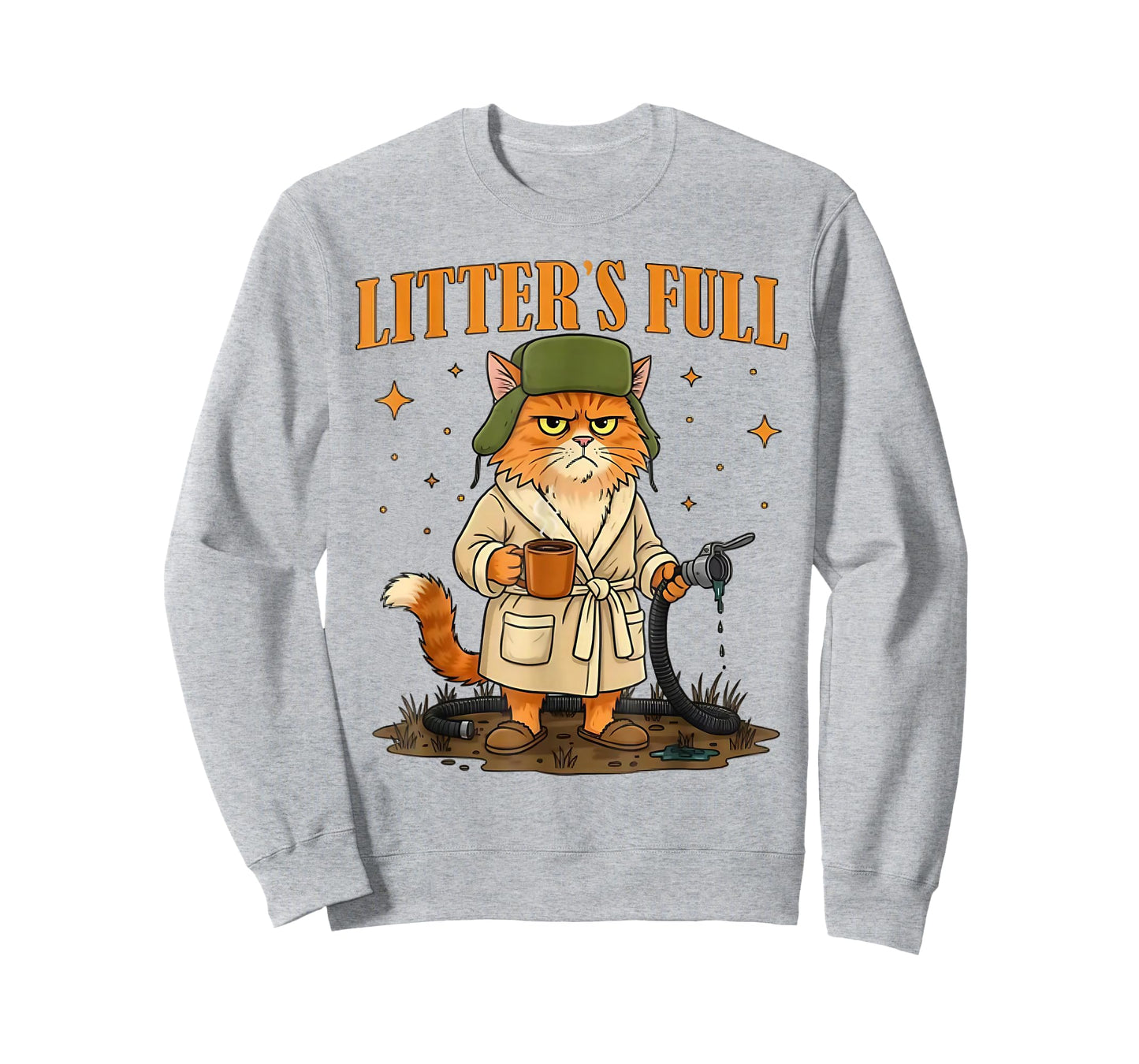 Vintage Litter's Full Cat Funny Cat Christmas Humor Saying T-Shirt