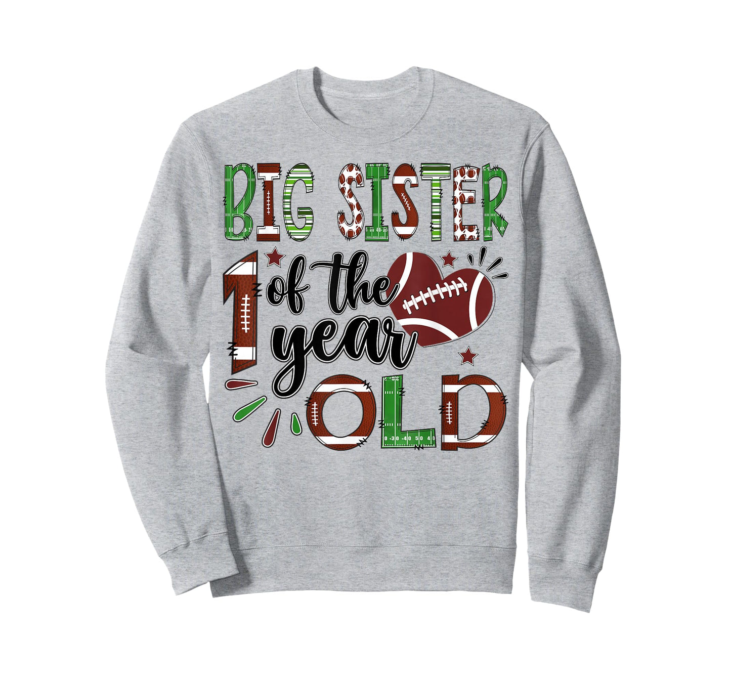 Big Sister of The 1 Year Old Football 1st Birthday Boy T-Shirt