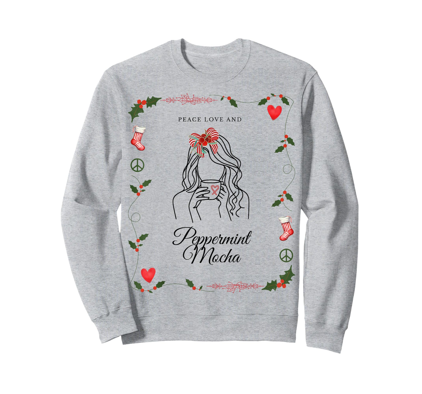 Peace Love and Peppermint Mocha Holiday T-Shirt