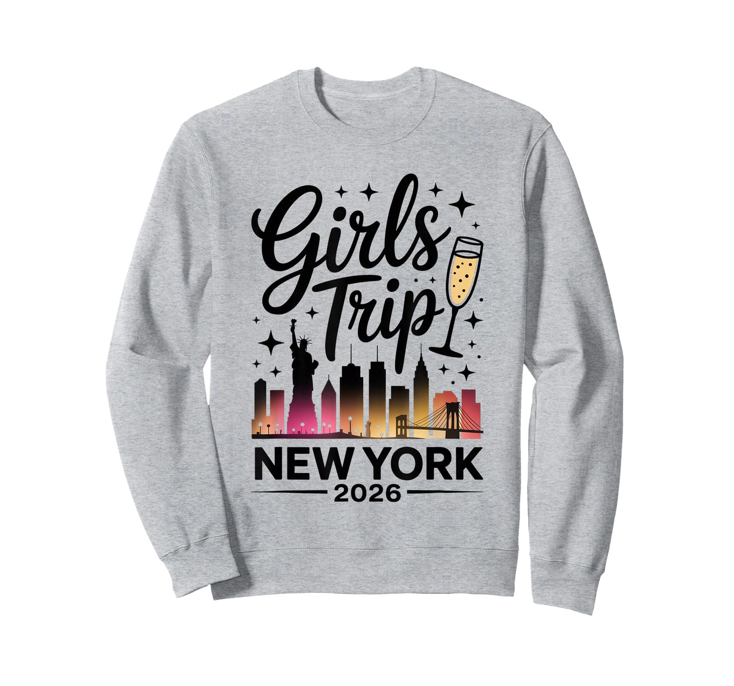Girls Trip New York 2026 City Skyline Travel Crew T-Shirt