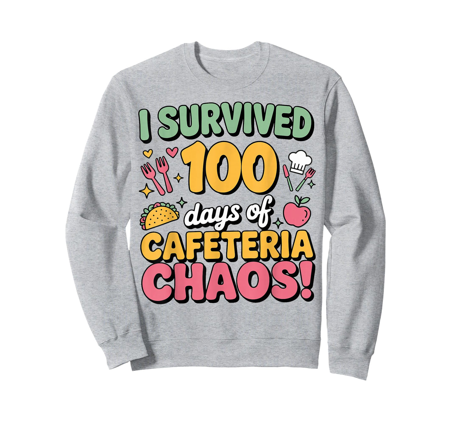 I Survived 100 Days of School Cafeteria Chaos Lunch Lady T-Shirt