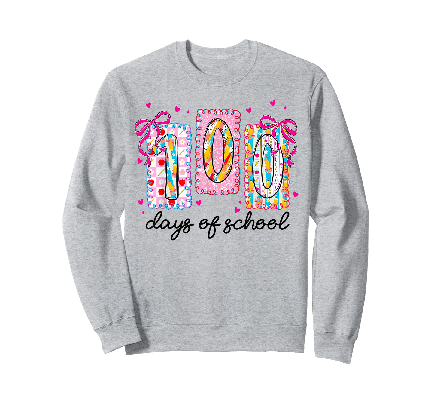 Preppy 100 Days of School Coquette Bow 100th Day of School T-Shirt