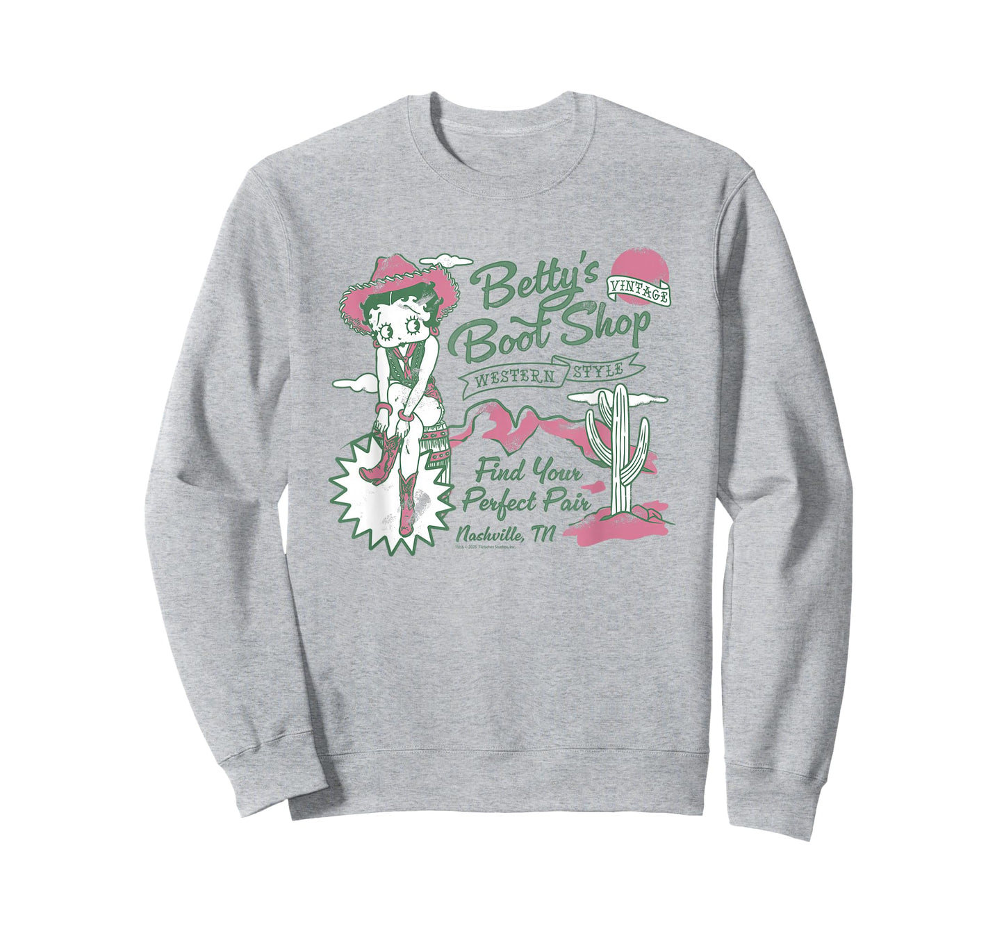 Betty Boop Nashville Western Boot Shop Retro T-Shirt