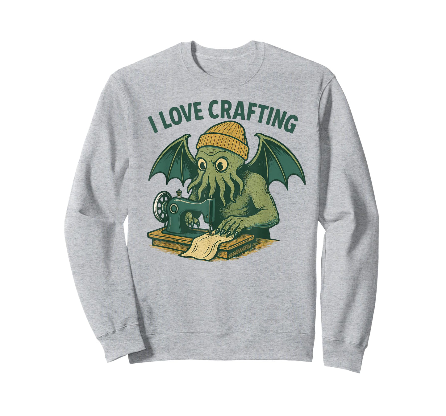 Retro Lovecraftian Sewing Cthulhu Cartoon, I Love Crafting T-Shirt