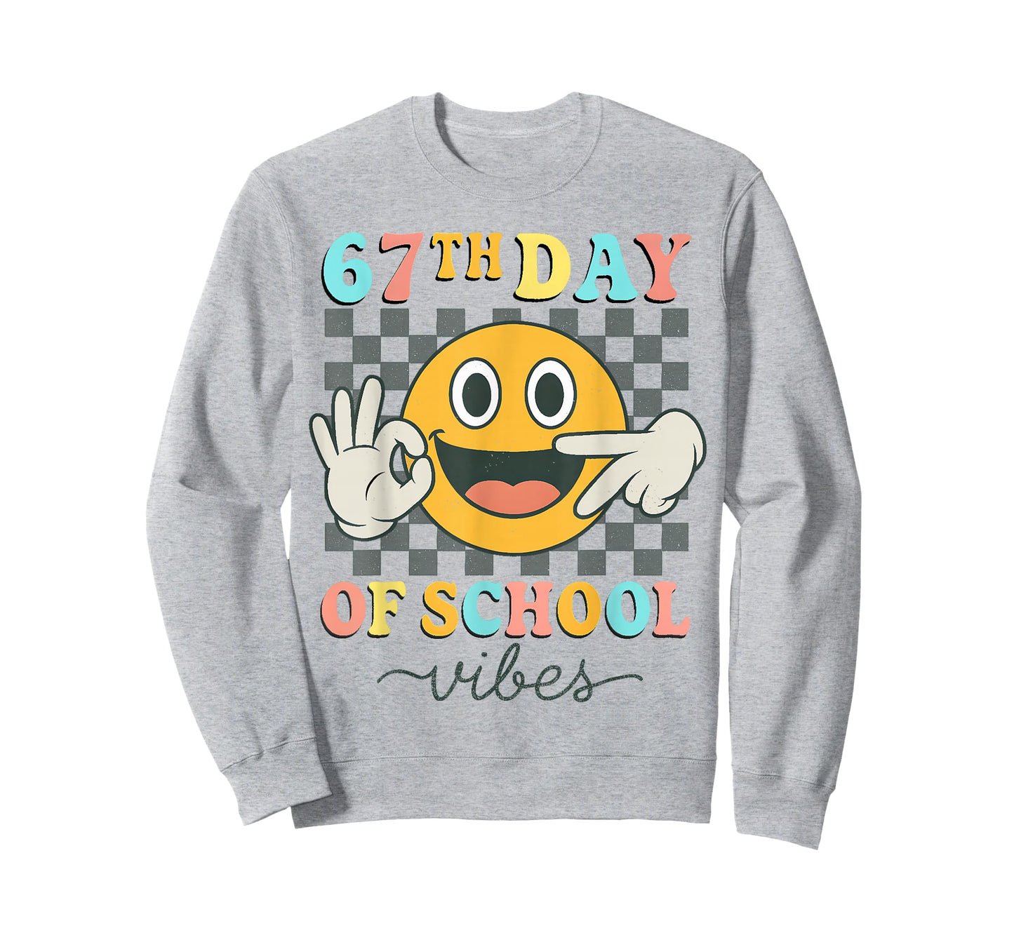 67th Day of School Vibes 67 Meme Cute Smile Face Teacher T-Shirt