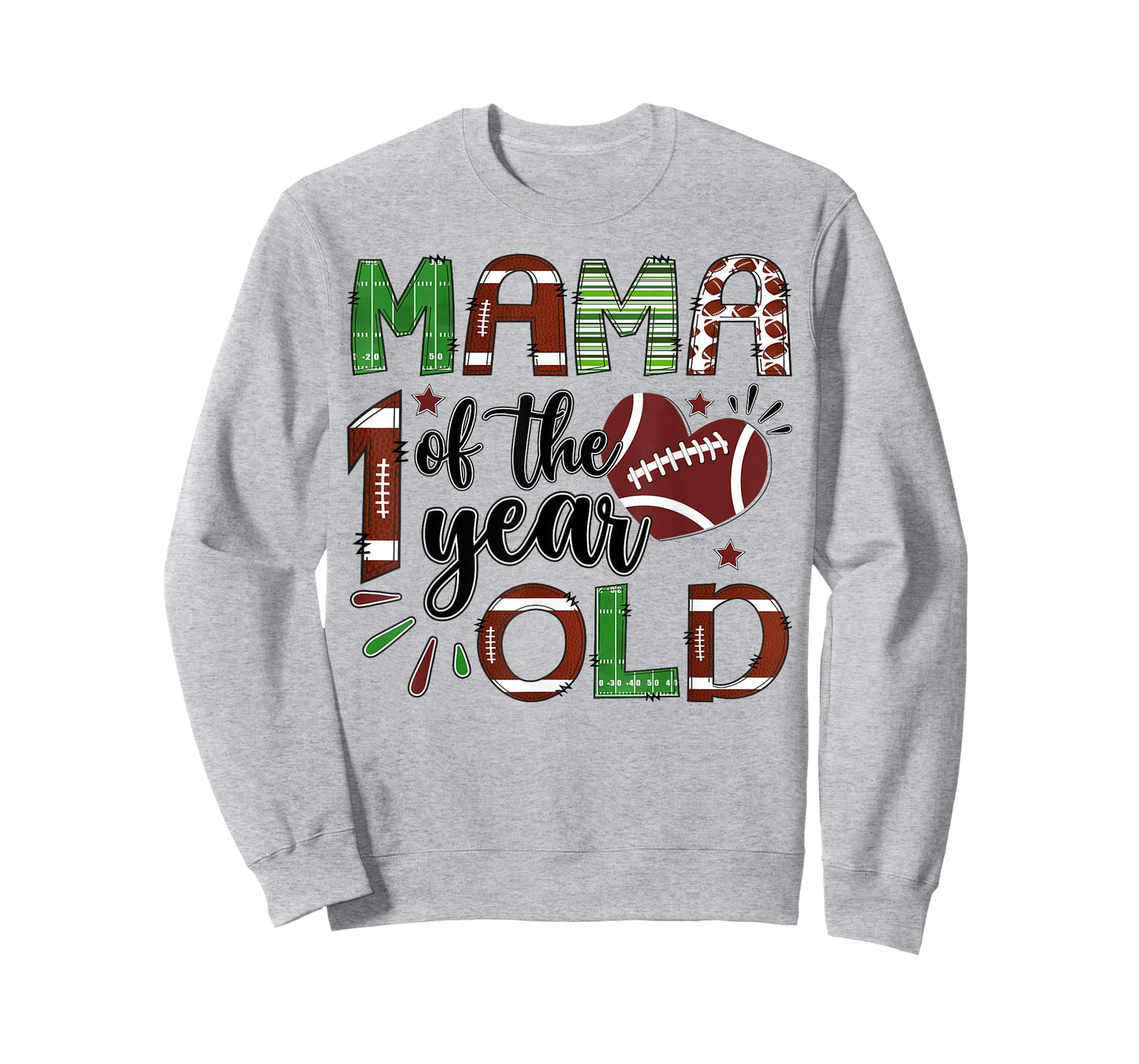 Mama of The 1 Year Old Football 1st Birthday Boy Matching T-Shirt