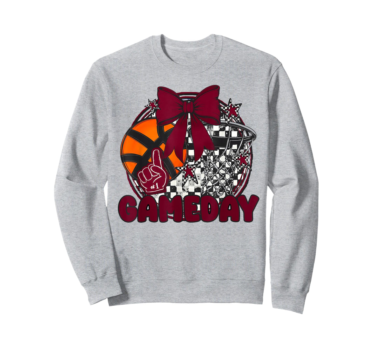 Basketball Game Day Cheer Team Maroon Coquette Cheerleader T-Shirt