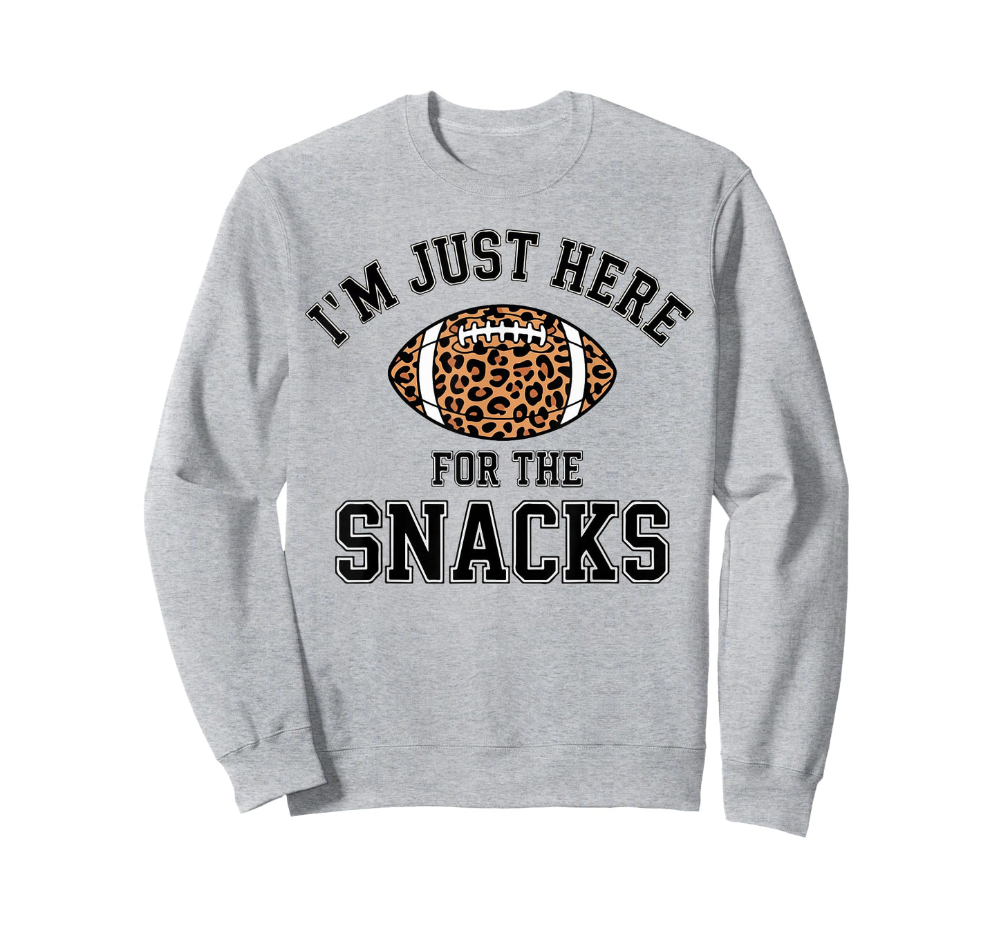 Women Im Just Here for The Snacks Football Leopard Print Mom T-Shirt