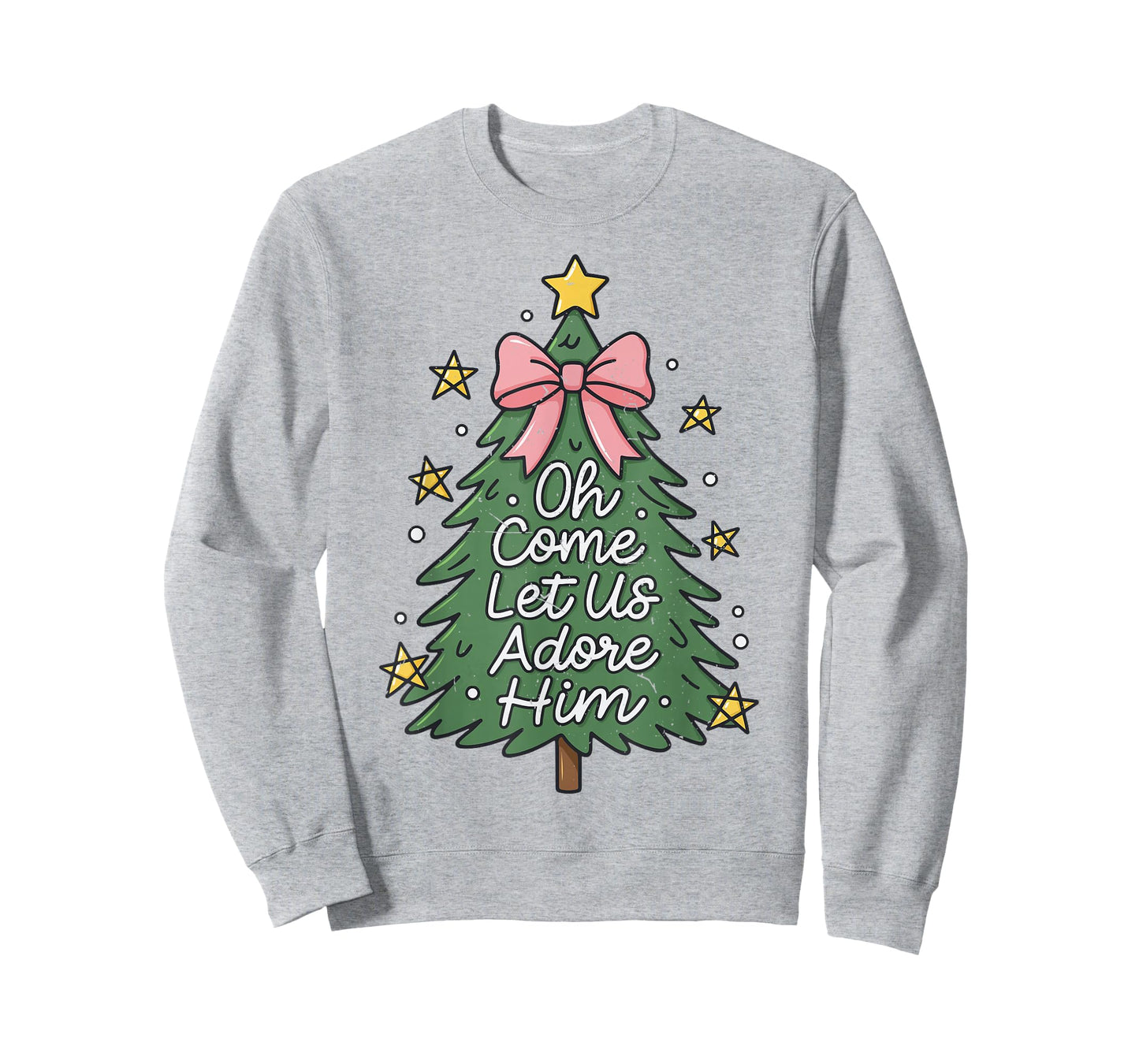 Oh Come Let Us Adore Him Toddler Girl Christian Christmas T-Shirt
