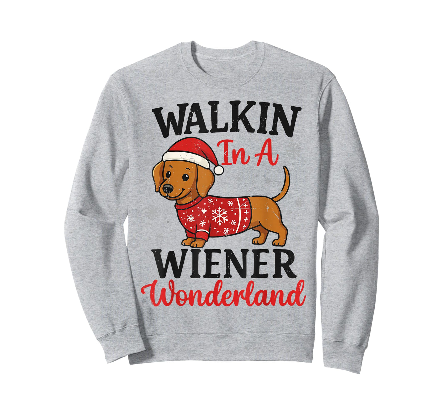 Walking in Weiner Wonderland Mini Dachshund Christmas Pajama T-Shirt
