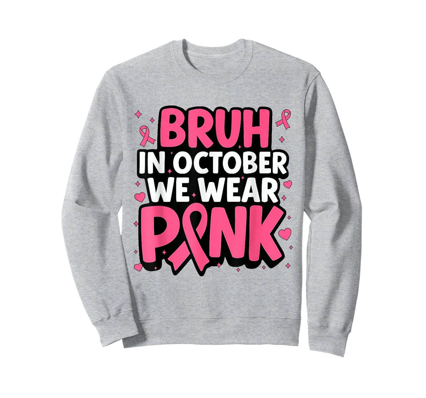 Breast Cancer Bruh in October We Wear Pink Toddler Boys Kids T-Shirt