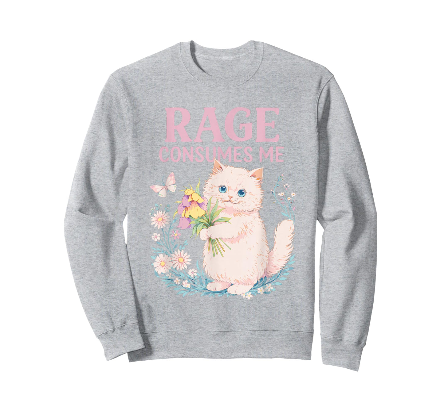 Rage Consumes Me Cute Angry Cat Funny Sarcastic Meme T-Shirt