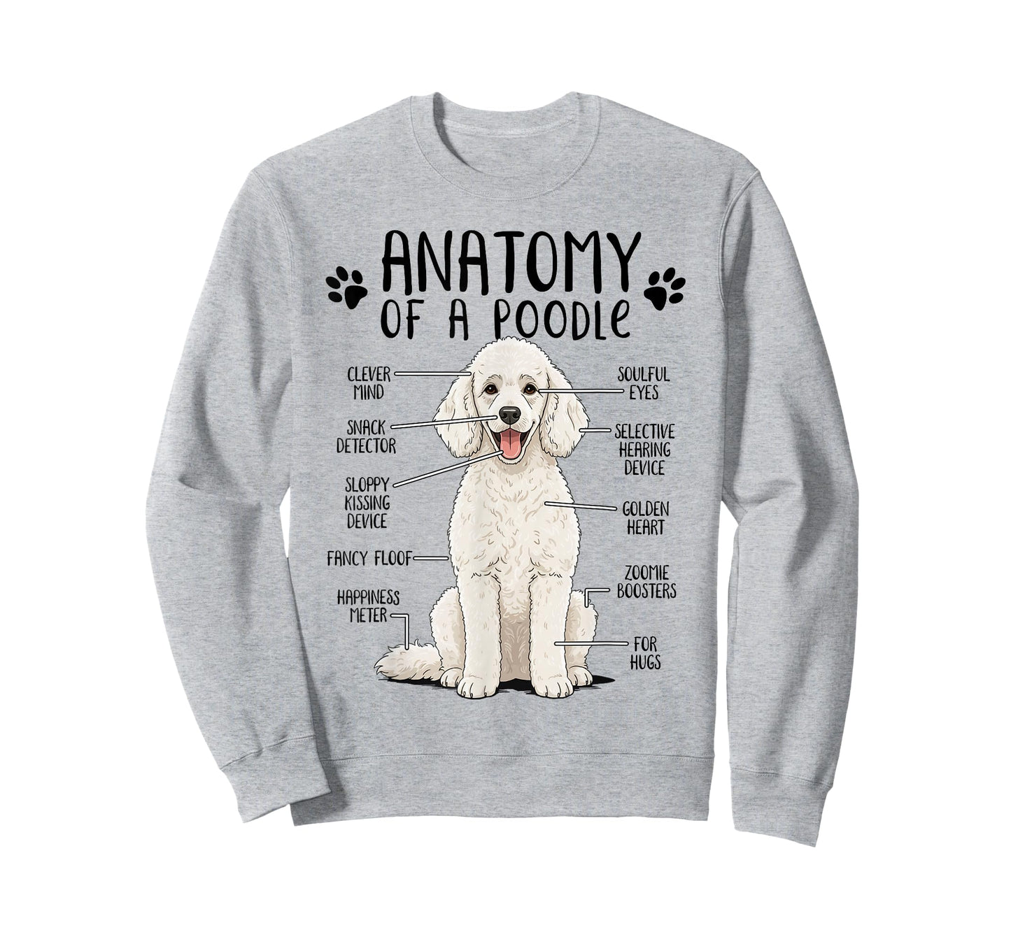 Funny Anatomy Poodle Dog Standard Poodle Owner White Poodle T-Shirt