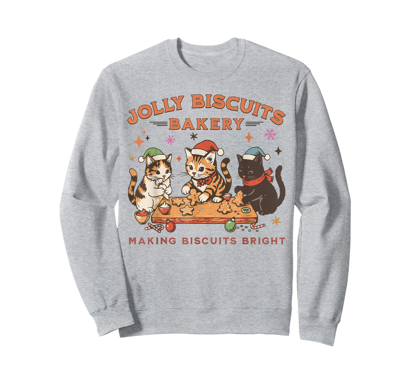 Jolly Biscuits Bakery Vintage Family Christmas Baking Crew T-Shirt