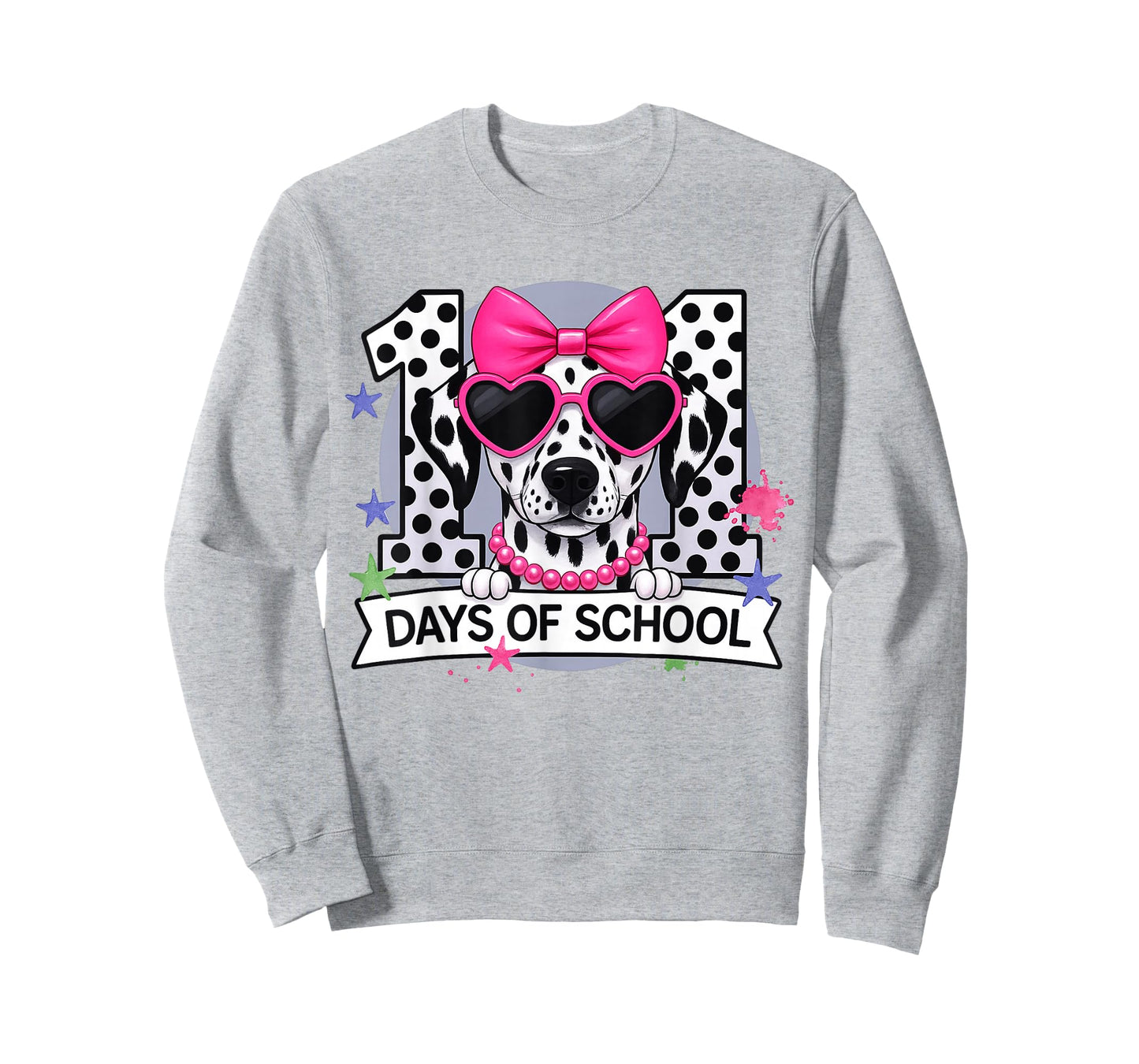 Preppy 100 Days of School Dalmatian Dog Teacher Girls T-Shirt