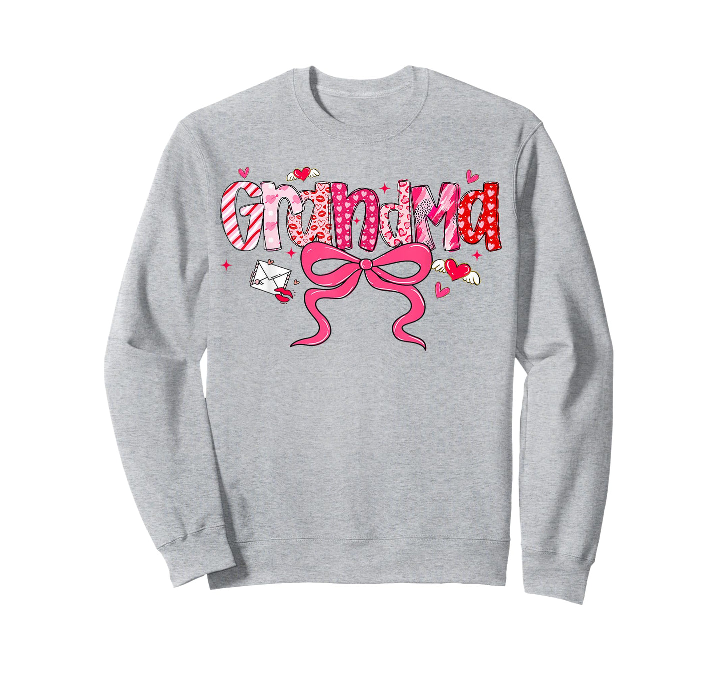 Grandma Valentine Cute Heart Valentines Day Coquette Bow T-Shirt