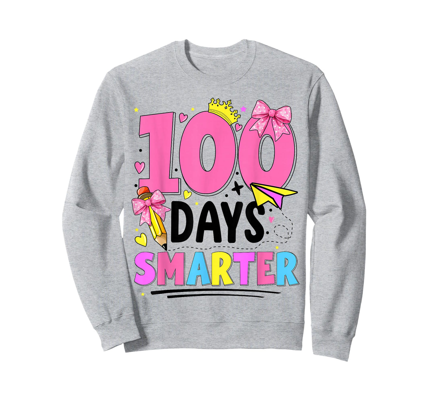 Girls 100 Days of School Coquette Bow 100th Day of School T-Shirt