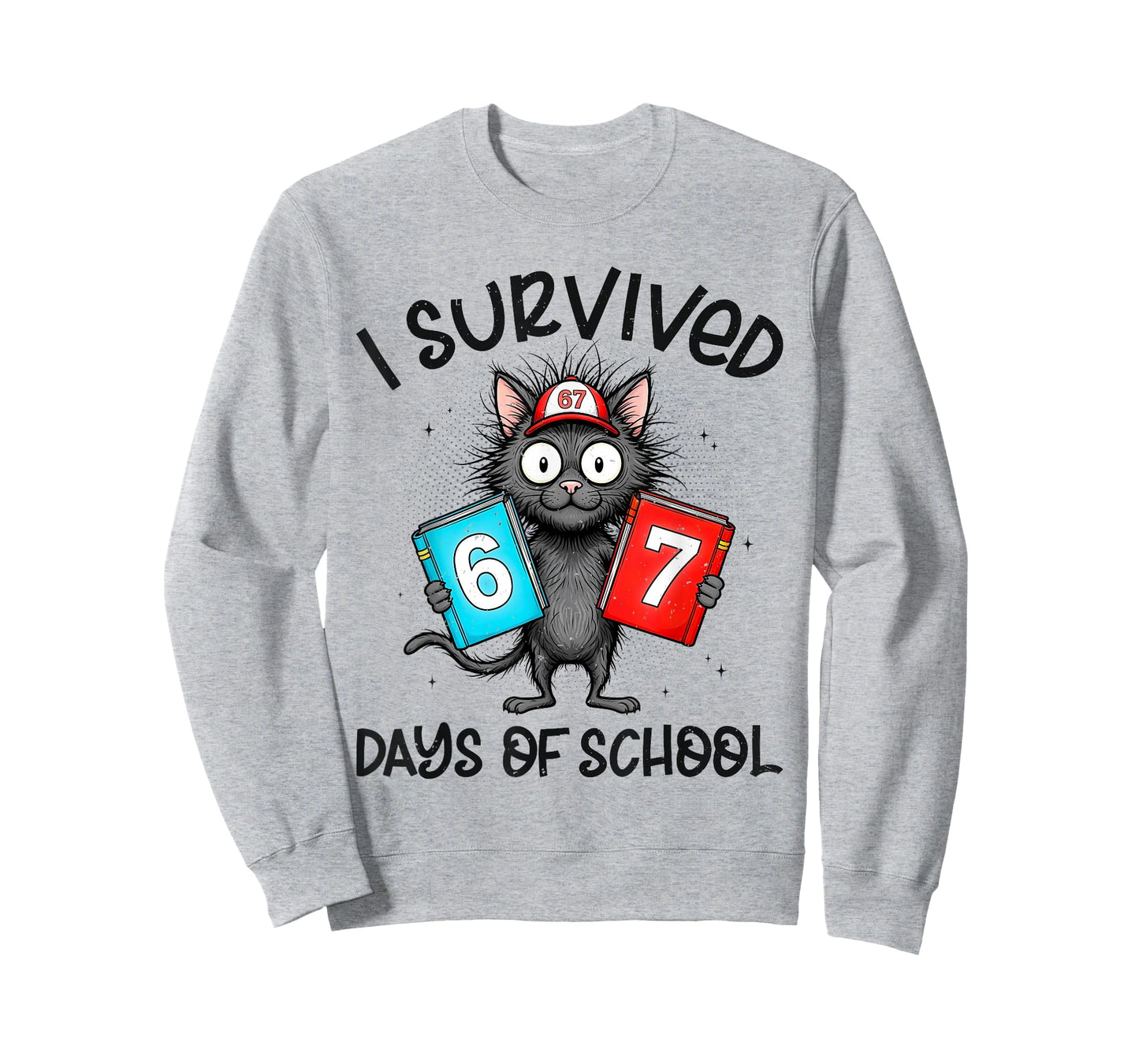 Funny i Survived 67 Days of School Cat Meme for Kids Teacher T-Shirt