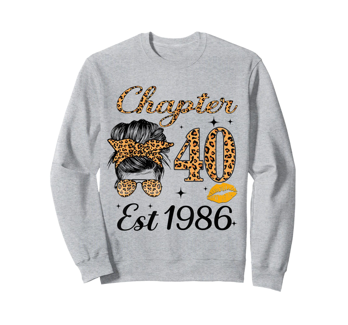 Chapter 40 Est 1986 40 Year Old Messy Bun Birthday T-Shirt
