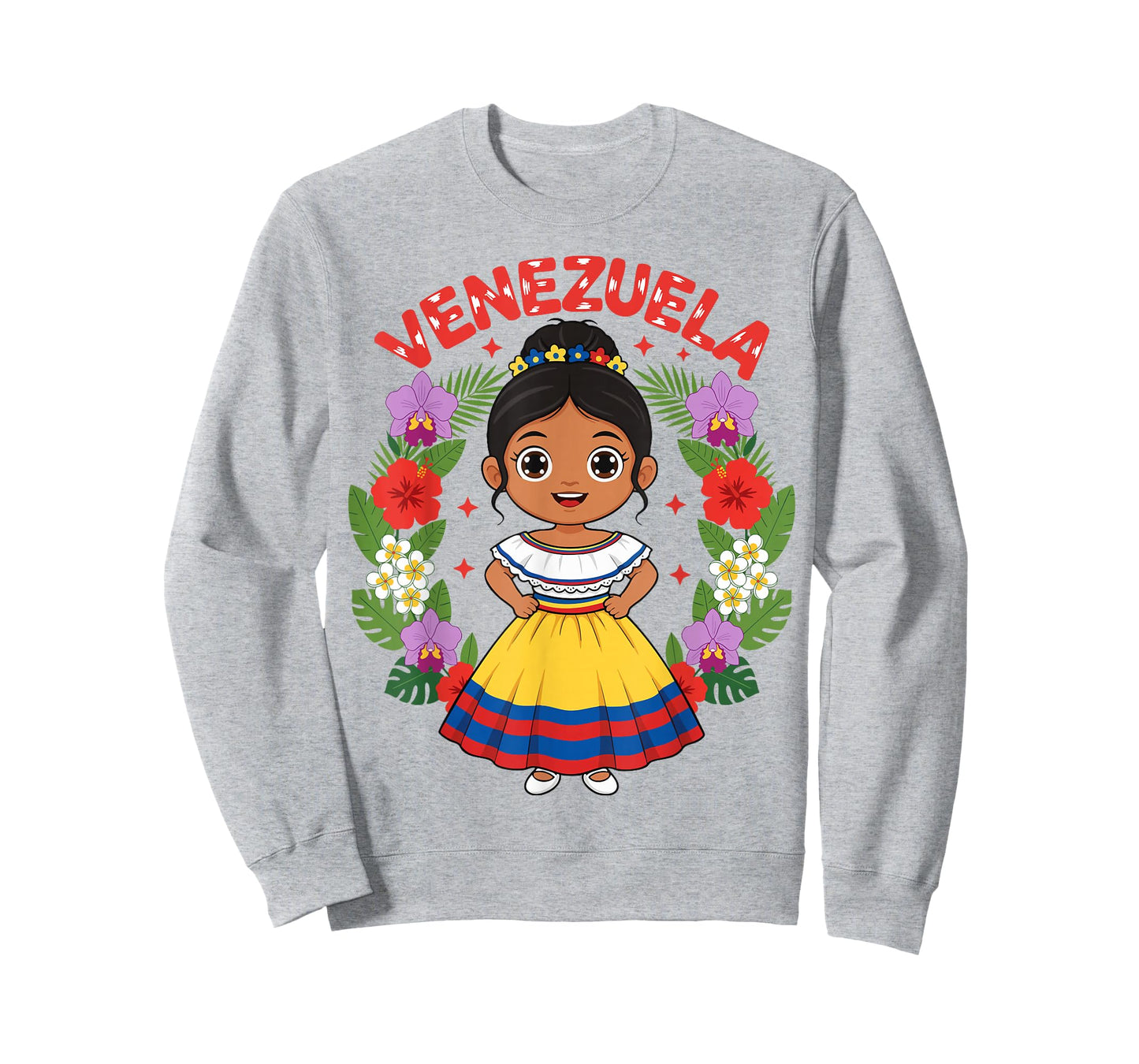 Venezuela Venezuelan Girl Traditional Dress Flowers Heritage T-Shirt