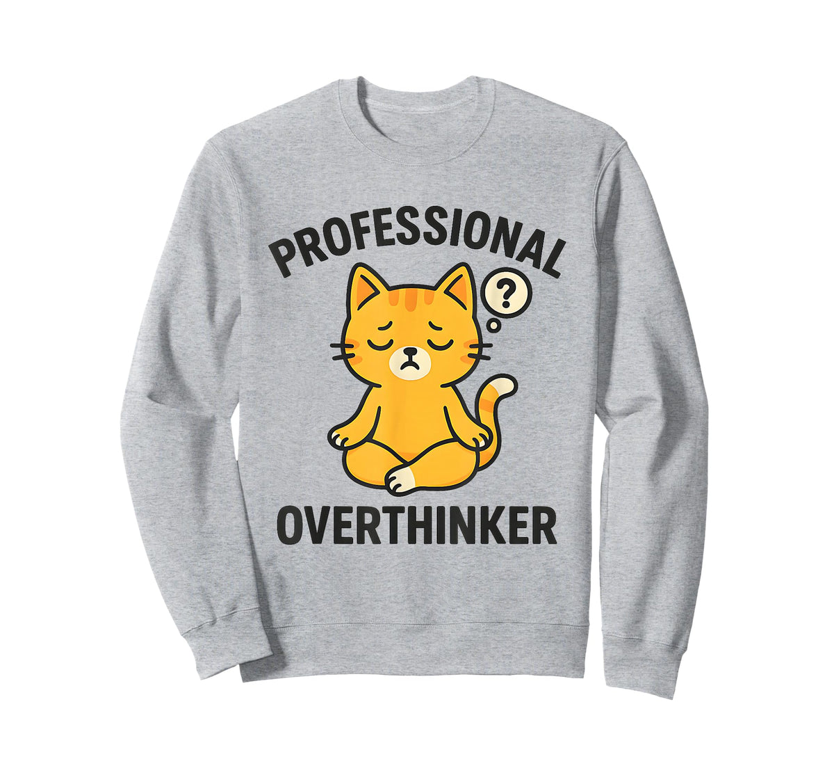 Professional Overthinker Meditating Cat Humor T-Shirt